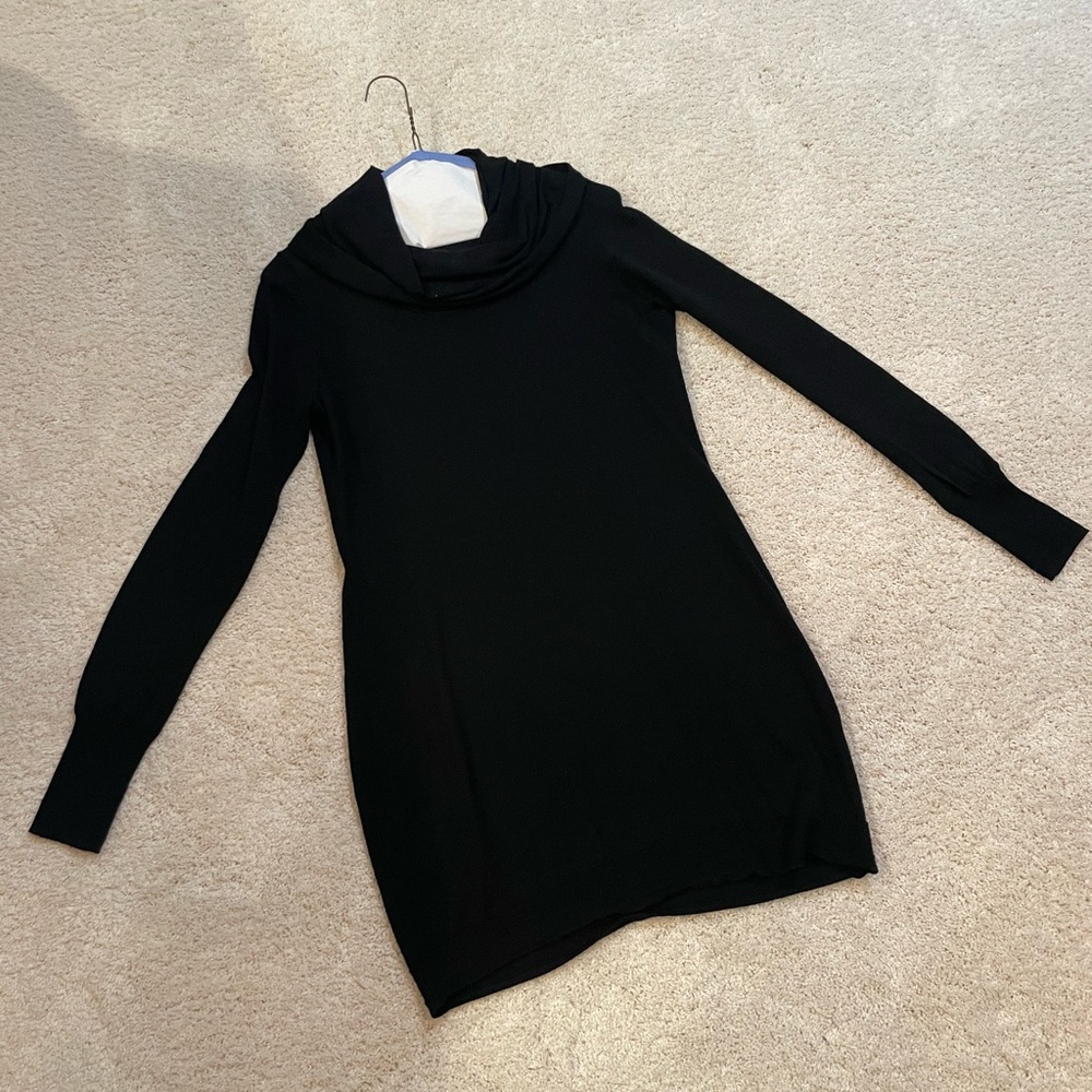 Elie Tahari Black Cowl Neck Cashmere Sweater with Embellished sparkle.
